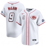 Men's Cincinnati Reds #9 Matt McLain White 2025 Speedway Classic Home Limited Stitched Baseball Jersey