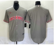 Men's Cincinnati Reds Blank Grey Cool Base Stitched Baseball Jersey