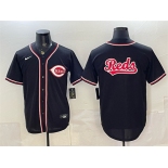 Men's Cincinnati Reds Team Big Logo 2026 Fashion Replica Black Out Stitched Baseball Jersey Men's Cincinnati Reds Team Big Logo 2026 Fashion Replica Black Out Stitched Baseball Jersey