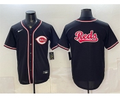 Men's Cincinnati Reds Team Big Logo 2026 Fashion Replica Black Out Stitched Baseball Jersey Men's Cincinnati Reds Team Big Logo 2026 Fashion Replica Black Out Stitched Baseball Jersey
