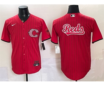 Men's Cincinnati Reds Team Big Logo Red 2026 City Connect Stadium Stitched Baseball Jersey