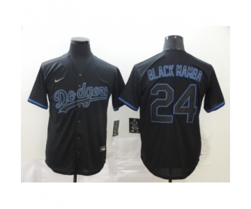 Los Angeles Dodgers #24 Kobe Bryant Black Shadow 2020 Cool Base jerseys2