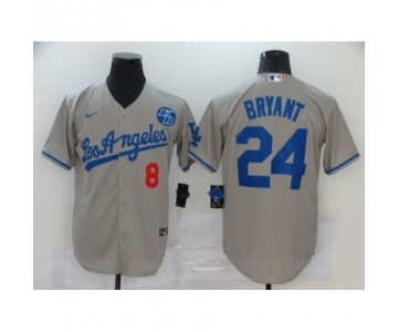 Los Angeles Dodgers #24 Kobe Bryant Gray Jerseys1