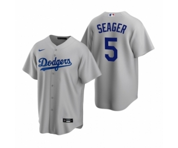 Los Angeles Dodgers #5 Corey Seager Nike Gray Replica Alternate Jersey