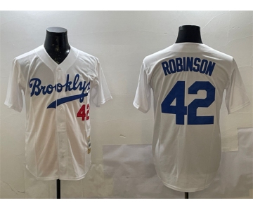 Men's Brooklyn Dodgers #42 Jackie Robinson White Stitched Baseball Jersey