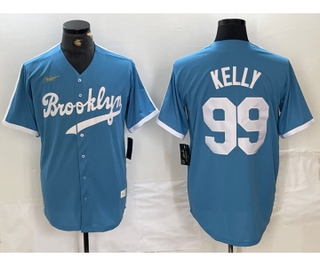 Men's Brooklyn Dodgers #99 Joe Kelly Light Blue Cooperstown Collection Cool Base Jersey