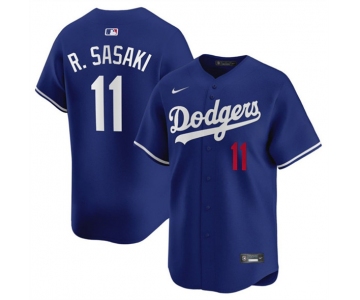 Men's Los Angeles Dodgers #11 Roki Sasaki Royal 2025 Alternate Limited Stitched Baseball Jersey