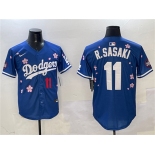 Men's Los Angeles Dodgers #11 Roki Sasaki Royal 2025 Tokyo Series Limited Stitched Baseball Jersey
