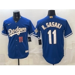 Men's Los Angeles Dodgers #11 Roki Sasaki Royal 2026 Alternate Gold Collection Stadium Stitched Baseball Jersey