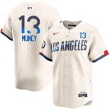 Men's Los Angeles Dodgers #13 Max Muncy Cream 2024 City Connect Limited Stitched Baseball Jersey Men's Los Angeles Dodgers #13 Max Muncy Cream 2024 City Connect Limited Stitched Baseball Jersey