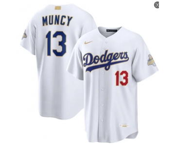 Men's Los Angeles Dodgers #13 Max Muncy Nike 2026 White Gold Collection Stadium Limited Jersey