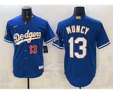 Men's Los Angeles Dodgers #13 Max Muncy Royal 2026 Alternate Gold Collection Stadium Stitched Baseball Jersey