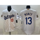 Men's Los Angeles Dodgers #13 Max Muncy White 2026 Gold Collection 9x & B2B Champs Patch Stitched Baseball Jersey Men's Los Angeles Dodgers #13 Max Muncy White 2026 Gold Collection 9x & B2B Champs Patch Stitched Baseball Jersey