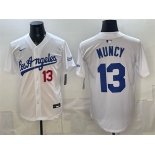 Men's Los Angeles Dodgers #13 Max Muncy White Alternate Stadium Stitched Baseball Jersey