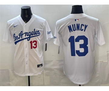 Men's Los Angeles Dodgers #13 Max Muncy White Alternate Stadium Stitched Baseball Jersey