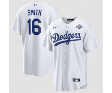 Men's Los Angeles Dodgers #16 Will Smith White 2025 World Series Home Cool Base Stitched Baseball Jersey