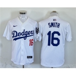 Men's Los Angeles Dodgers #16 Will Smith White Home Limited Stitched Baseball Jersey Men's Los Angeles Dodgers #16 Will Smith White Home Limited Stitched Baseball Jersey