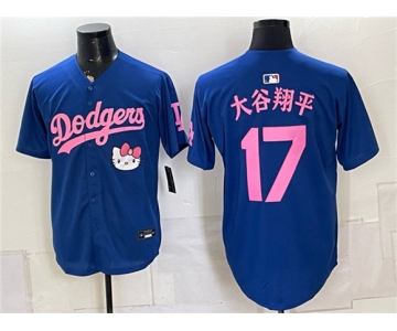 Men's Los Angeles Dodgers #17 大谷翔平 Royal 2025 Hello Kitty Vapor Limited Stitched Baseball Jersey