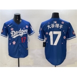 Men's Los Angeles Dodgers #17 大谷翔平 Royal 2025 Tokyo Series Limited Stitched Baseball Jersey