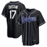 Men's Los Angeles Dodgers #17 Shohei Ohtani 2026 Black Out Stitched Baseball Jersey Men's Los Angeles Dodgers #17 Shohei Ohtani 2026 Black Out Stitched Baseball Jersey