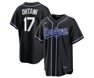 Men's Los Angeles Dodgers #17 Shohei Ohtani 2026 Black Out Stitched Baseball Jersey