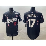 Men's Los Angeles Dodgers #17 Shohei Ohtani Black 2025 World Series Patch Tokyo Series Limited Stitched Baseball Jersey Men's Los Angeles Dodgers #17 Shohei Ohtani Black 2025 World Series Patch Tokyo Series Limited Stitched Baseball Jersey