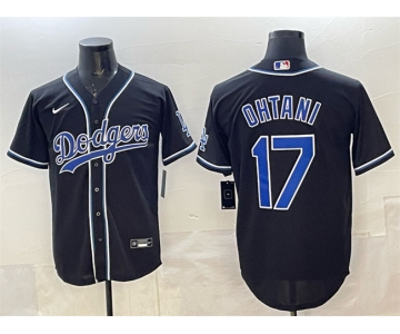 Men's Los Angeles Dodgers #17 Shohei Ohtani Black Fashion Cool Base Stitched Baseball Jersey