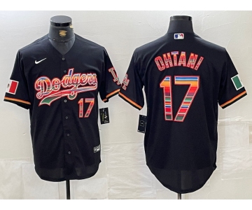 Men's Los Angeles Dodgers #17 Shohei Ohtani Black Mexico Cool Base Stitched Jersey
