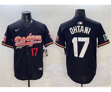 Men's Los Angeles Dodgers #17 Shohei Ohtani Black Mexico Limited Stitched Baseball Jersey