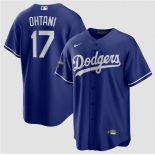 Men's Los Angeles Dodgers #17 Shohei Ohtani Blue 2025 World Series Champions Stitched Baseball Jersey Men's Los Angeles Dodgers #17 Shohei Ohtani Blue 2025 World Series Champions Stitched Baseball Jersey