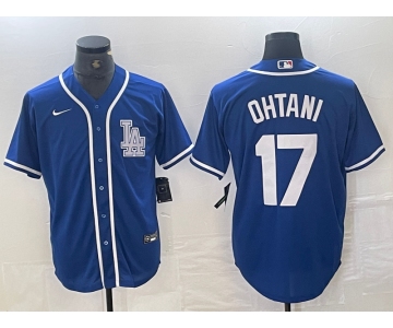Men's Los Angeles Dodgers #17 Shohei Ohtani Blue Cool Base Stitched Baseball Jersey