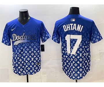 Men's Los Angeles Dodgers #17 Shohei Ohtani Blue Limited Stitched Baseball Jersey