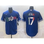 Men's Los Angeles Dodgers #17 Shohei Ohtani Blue Mexico Stitched Jersey