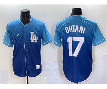Men's Los Angeles Dodgers #17 Shohei Ohtani Blue Stitched Baseball Jersey