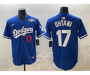 Men's Los Angeles Dodgers #17 Shohei Ohtani Royal 2025 World Series Limited Stitched Baseball Jersey