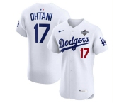 Men's Los Angeles Dodgers #17 Shohei Ohtani White 2025 World Series Cool Base Sttiched Jersey Men's Los Angeles Dodgers #17 Shohei Ohtani White 2025 World Series Cool Base Sttiched Jersey