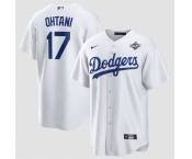 Men's Los Angeles Dodgers #17 Shohei Ohtani White 2025 World Series Home Cool Base Stitched Baseball Jersey Men's Los Angeles Dodgers #17 Shohei Ohtani White 2025 World Series Home Cool Base Stitched Baseball Jersey