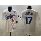 Men's Los Angeles Dodgers #17 Shohei Ohtani White 2025 World Series Home Limited Stitched Baseball Jersey Men's Los Angeles Dodgers #17 Shohei Ohtani White 2025 World Series Home Limited Stitched Baseball Jersey