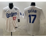 Men's Los Angeles Dodgers #17 Shohei Ohtani White 2025 World Series Home Limited Stitched Baseball Jersey Men's Los Angeles Dodgers #17 Shohei Ohtani White 2025 World Series Home Limited Stitched Baseball Jersey