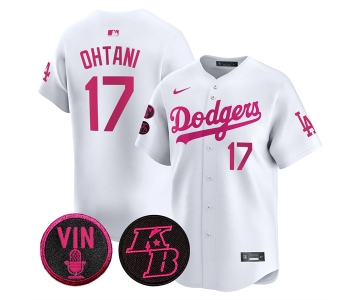 Men's Los Angeles Dodgers #17 Shohei Ohtani White 2026 Mother’s Day Vapor Premier Limited Stitched Baseball Jersey