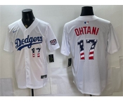 Men's Los Angeles Dodgers #17 Shohei Ohtani White 250 Fourth of July Home Stitched Baseball Jersey Men's Los Angeles Dodgers #17 Shohei Ohtani White 250 Fourth of July Home Stitched Baseball Jersey