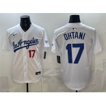 Men's Los Angeles Dodgers #17 Shohei Ohtani White Alternate Stadium Stitched Baseball Jersey
