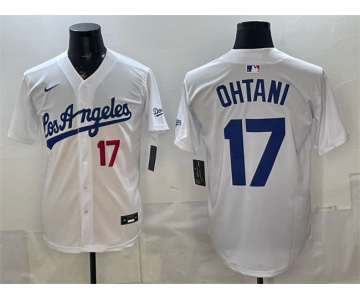 Men's Los Angeles Dodgers #17 Shohei Ohtani White Alternate Stadium Stitched Baseball Jersey