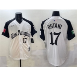 Men's Los Angeles Dodgers #17 Shohei Ohtani White Black Mexico 2025 LA Gothic Style With Fernando Patch Vapor Premier Limited Stitched Baseball Jersey