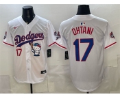 Men's Los Angeles Dodgers #17 Shohei Ohtani White Hello Kitty Night 2025 World Series Champions Patch Stitched Baseball Jersey Men's Los Angeles Dodgers #17 Shohei Ohtani White Hello Kitty Night 2025 World Series Champions Patch Stitched Baseball Jersey
