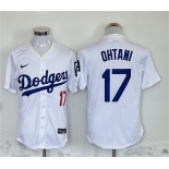Men's Los Angeles Dodgers #17 Shohei Ohtani White Home Limited Stitched Baseball Jersey Men's Los Angeles Dodgers #17 Shohei Ohtani White Home Limited Stitched Baseball Jersey