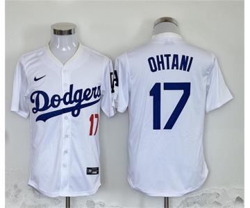 Men's Los Angeles Dodgers #17 Shohei Ohtani White Home Limited Stitched Baseball Jersey