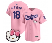 Men's Los Angeles Dodgers #18 山本由伸 Pink 2025 Hello Kitty Vapor Limited Stitched Baseball Jersey