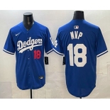 Men's Los Angeles Dodgers #18 Yoshinobu Yamamoto MVP Blue Limited Stitched Jersey
