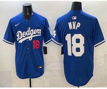 Men's Los Angeles Dodgers #18 Yoshinobu Yamamoto MVP Blue Limited Stitched Jersey